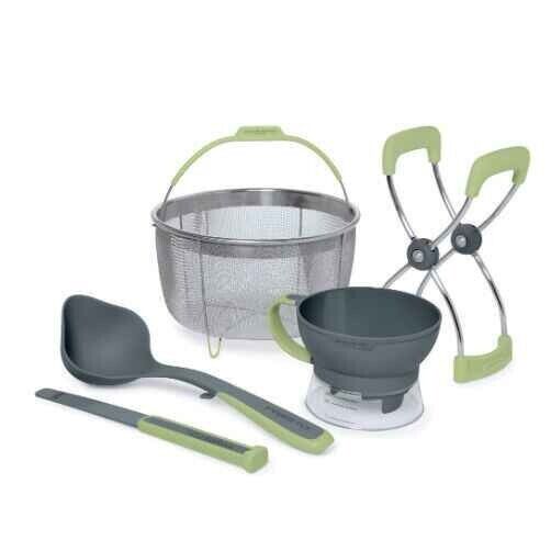 Presto 09509 Premium Canning Kit w Basket Funnel Measure Wide-Scoop Lid Lifter