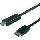 Visiontek 901214 6.6FT DisplayPort to HDMI M/M 4K 3840x2160 Black Video Cable