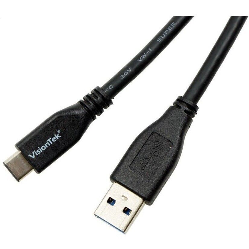 Visiontek 900826 3.3FT (1 Meter) USB-C to USB-A Male Male 60W 10Gbps Data Cable