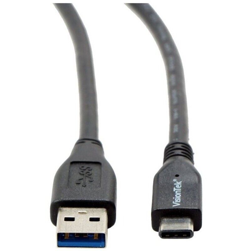 Visiontek 900826 3.3FT (1 Meter) USB-C to USB-A Male Male 60W 10Gbps Data Cable