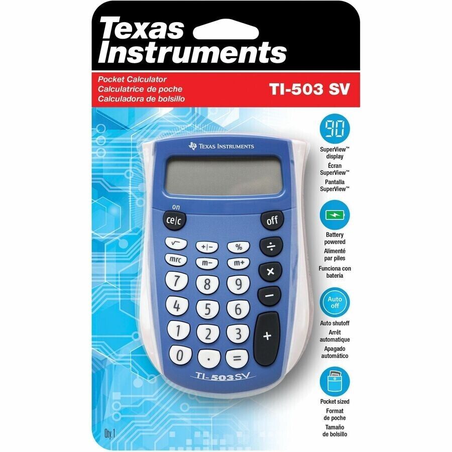 Texas Instruments 503SV/TBL/3L1 TI-503 SV Simple Calculator Battery Rubber Key