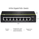 TRENDnet TPE-TG80G 8 Port Gigabit PoE+ Unmanaged Switch 123W Power Budget Metal