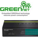 TRENDnet TPE-TG80G 8 Port Gigabit PoE+ Unmanaged Switch 123W Power Budget Metal