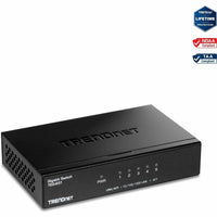 TRENDnet TEG-S51 5 Port Gigabit Desktop Ethernet Switch Quiet Fanless Metal Case