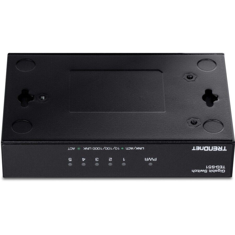 TRENDnet TEG-S51 5 Port Gigabit Desktop Ethernet Switch Quiet Fanless Metal Case
