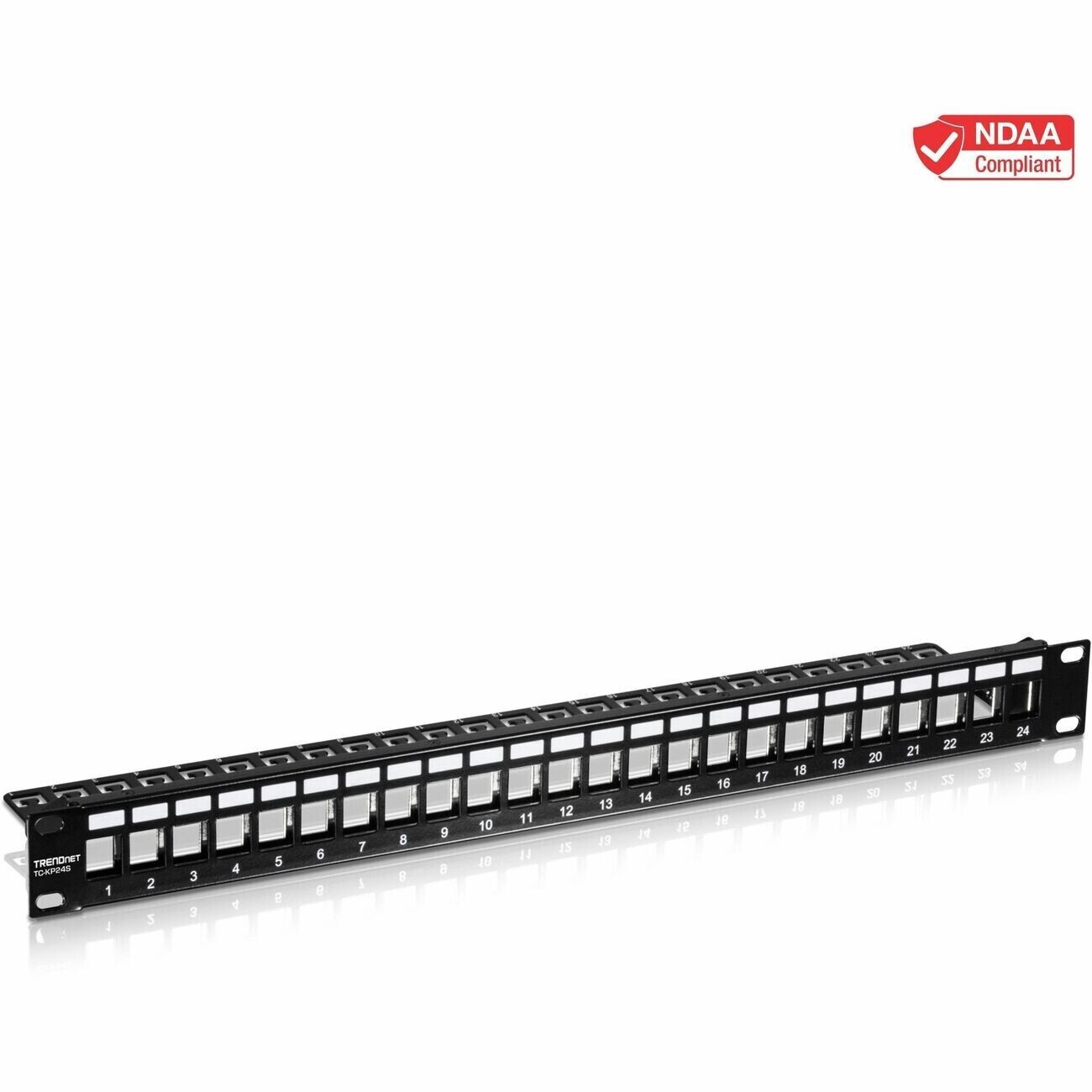 TRENDnet TC-KP24 24-Port Blank Keystone 1U Patch Panel 19" RackMount Housing