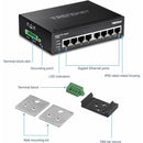 TRENDnet TI-PG80 8 Port Hardened Industrial Gigabit PoE+ DIN-Rail Switch IP30