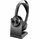 Poly 77Y90AA Voyager Focus 2-M Wireless BT USB Stereo Headset w Charge Stand BLK