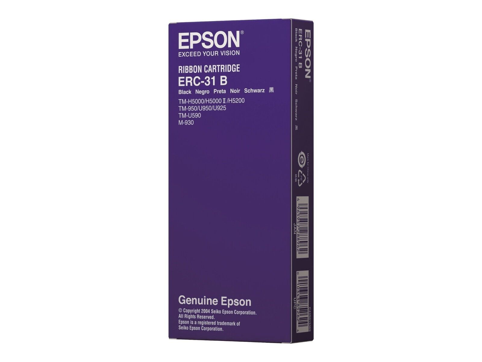 Epson ERC-31B SINGLE 1-Pack Black Ribbon for Epson TM950/TM925/H5000