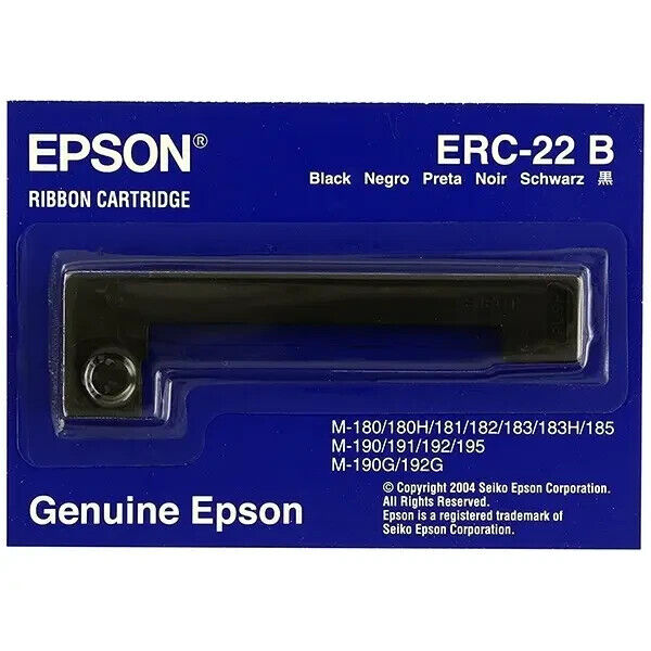 Epson ERC-22B Ribbon Cartridge - Dot Matrix - Black - 1 Pack