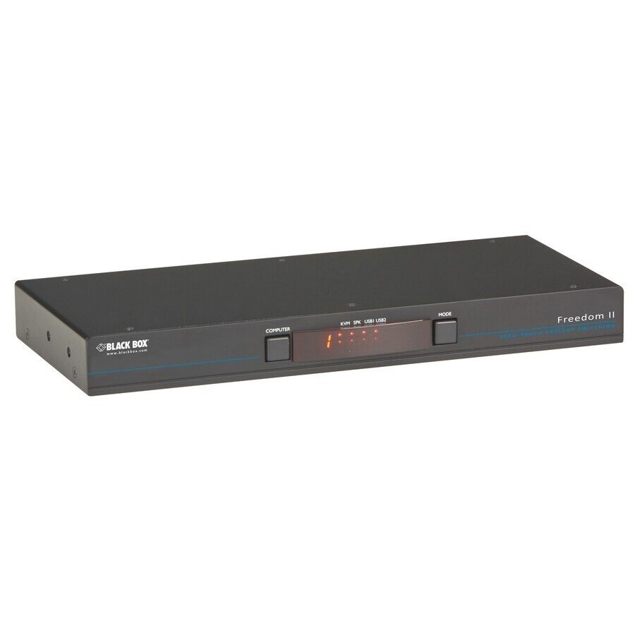 Black Box KV0004A-R2 4 Port KVM Switch w Glide Mouse 2x RJ45 2x PS2 9x USB