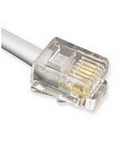 Cablesys ICC-ICLC414FSV 14' Satin SILVER Mod RJ11 6P4C Telephone Line Flat Cord