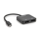 Rocstor Y10A201-B1 USB-C to Dual DisplayPort 4K 3840x2160 Adapter Splitter Gray