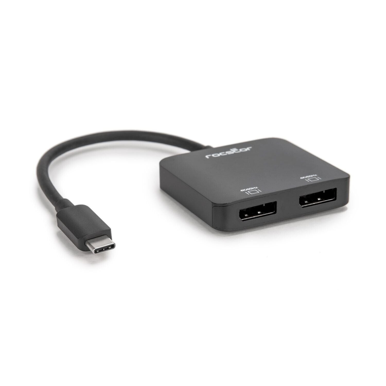 Rocstor Y10A201-B1 USB-C to Dual DisplayPort 4K 3840x2160 Adapter Splitter Gray