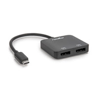 Rocstor Y10A201-B1 USB-C to Dual DisplayPort 4K 3840x2160 Adapter Splitter Gray