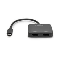 Rocstor Y10A201-B1 USB-C to Dual DisplayPort 4K 3840x2160 Adapter Splitter Gray