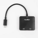 Rocstor Y10A201-B1 USB-C to Dual DisplayPort 4K 3840x2160 Adapter Splitter Gray