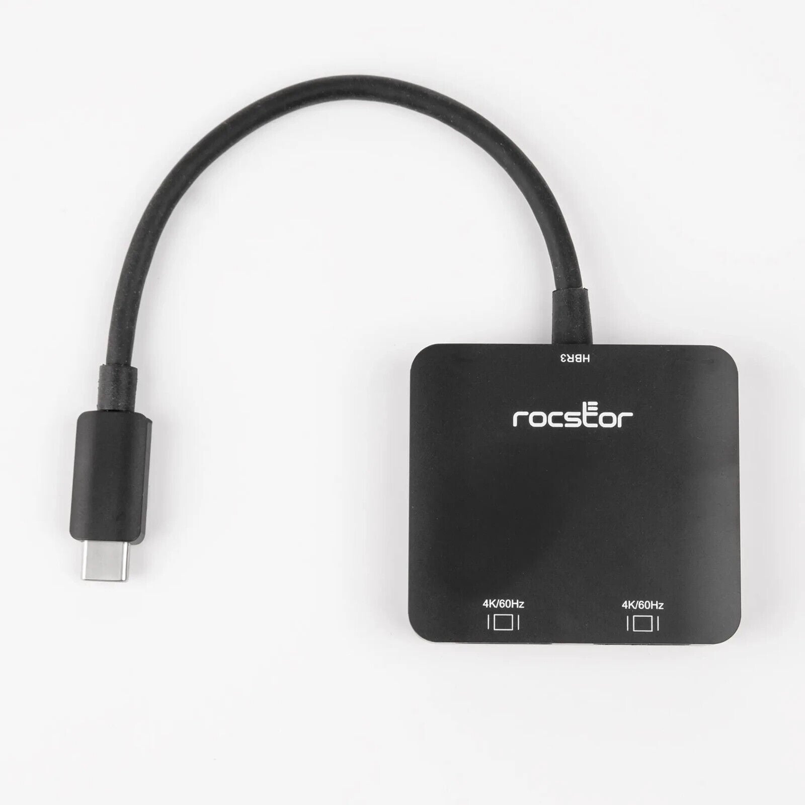 Rocstor Y10A201-B1 USB-C to Dual DisplayPort 4K 3840x2160 Adapter Splitter Gray