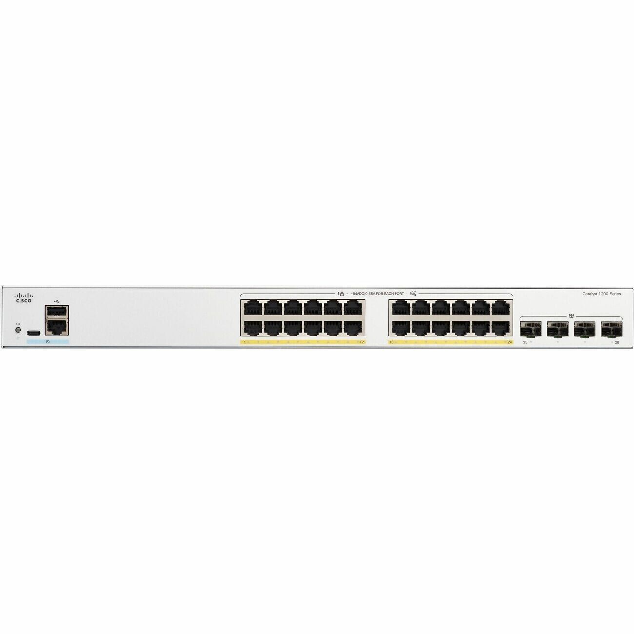 Cisco C1200-24P-4G Catalyst 24 Port Gig PoE+ 4 Exp Slot SFP Managed Switch Rack