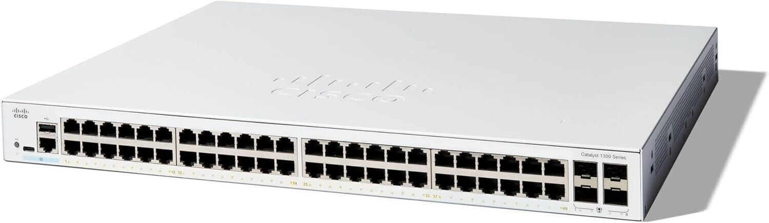 Cisco C1300-48T-4G Catalyst 54 Gig PoE+ 4 Gig Exp Slot 4 SFP Managed Switch Rack