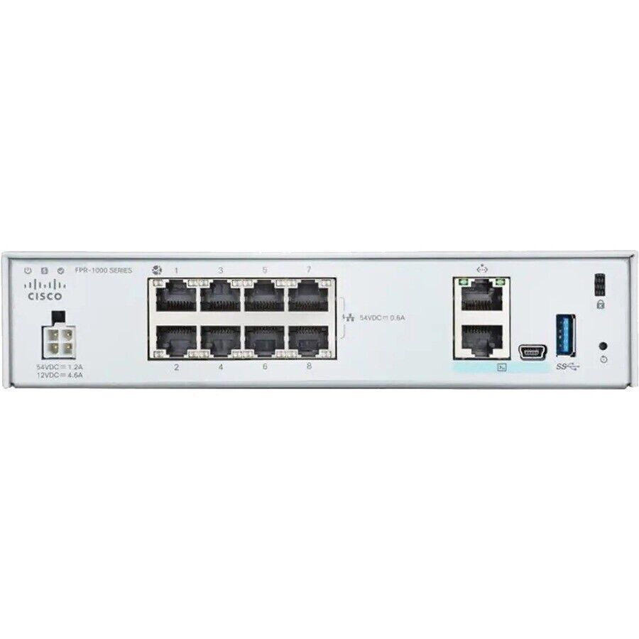 Cisco FPR1010-ASA-K9 Firepower 1010 6 Gig RJ45 2 POE Security Firewall Appliance