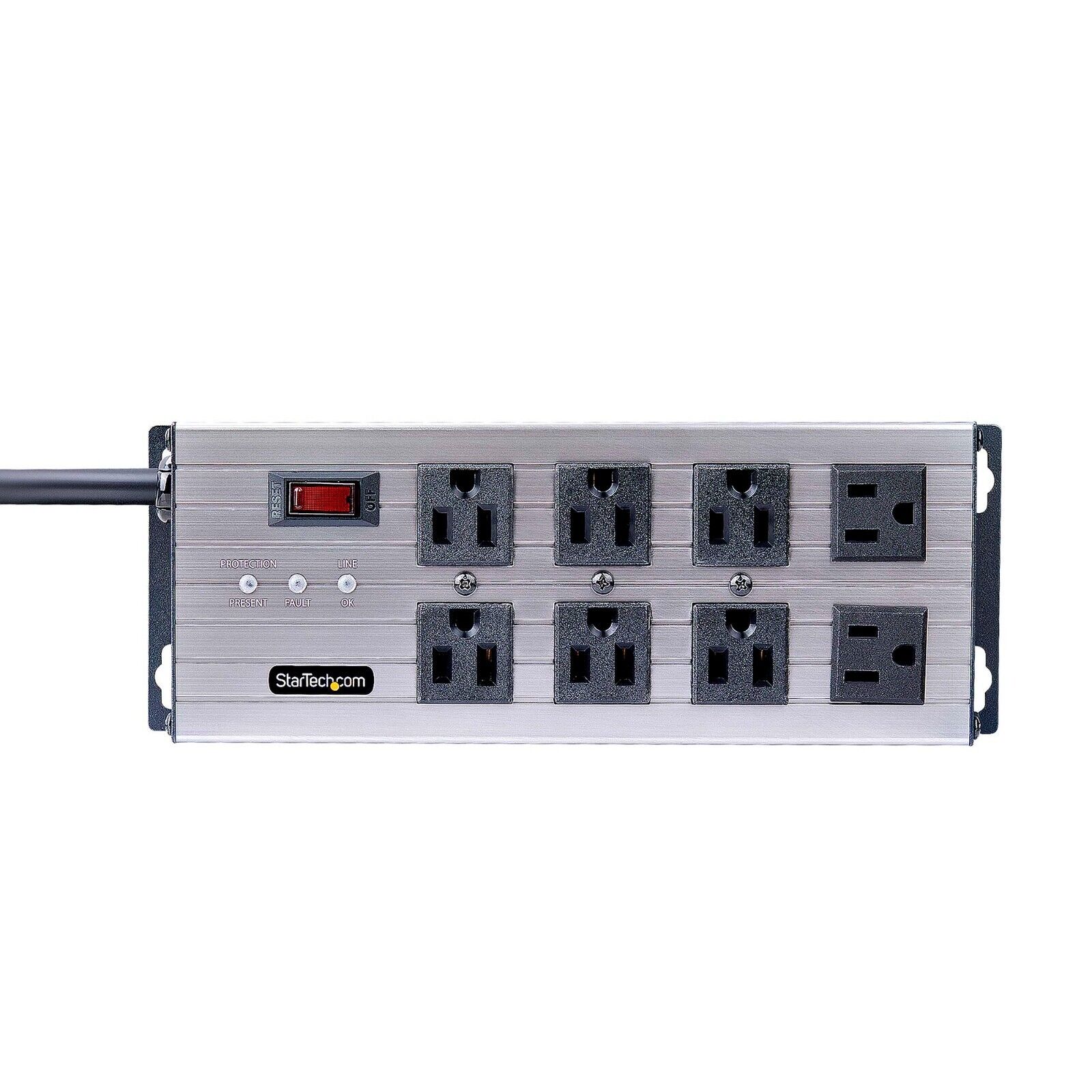 StarTech 8N515S12-POWER-STRIP 8-Port Indl Power 125V Surge Protection 12Ft Cord