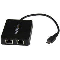 StarTech US1GC301AU2R USB-C to Dual Gigabit Ethernet Dongle w USB Black Adapter