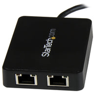 StarTech US1GC301AU2R USB-C to Dual Gigabit Ethernet Dongle w USB Black Adapter