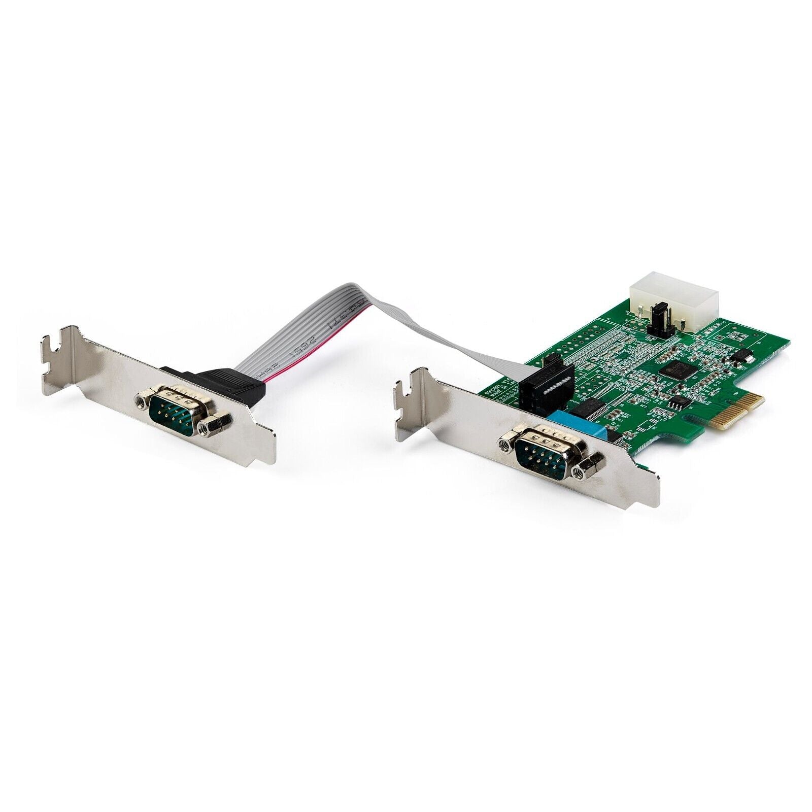 StarTech PEX2S953LP 2 Port RS232 DB9 Serial Adapter PCIe x1 LowPr Card LP4 Power