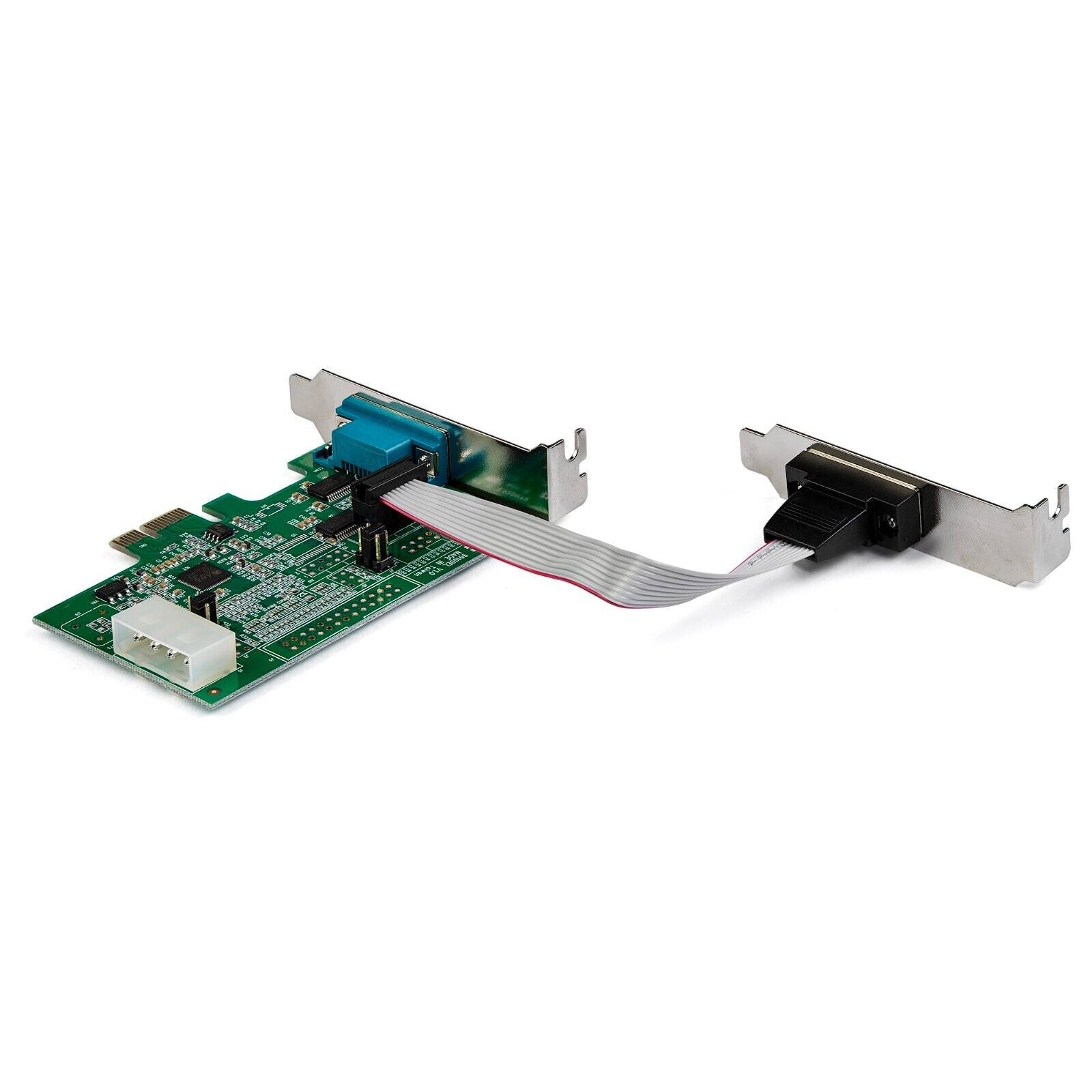 StarTech PEX2S953LP 2 Port RS232 DB9 Serial Adapter PCIe x1 LowPr Card LP4 Power