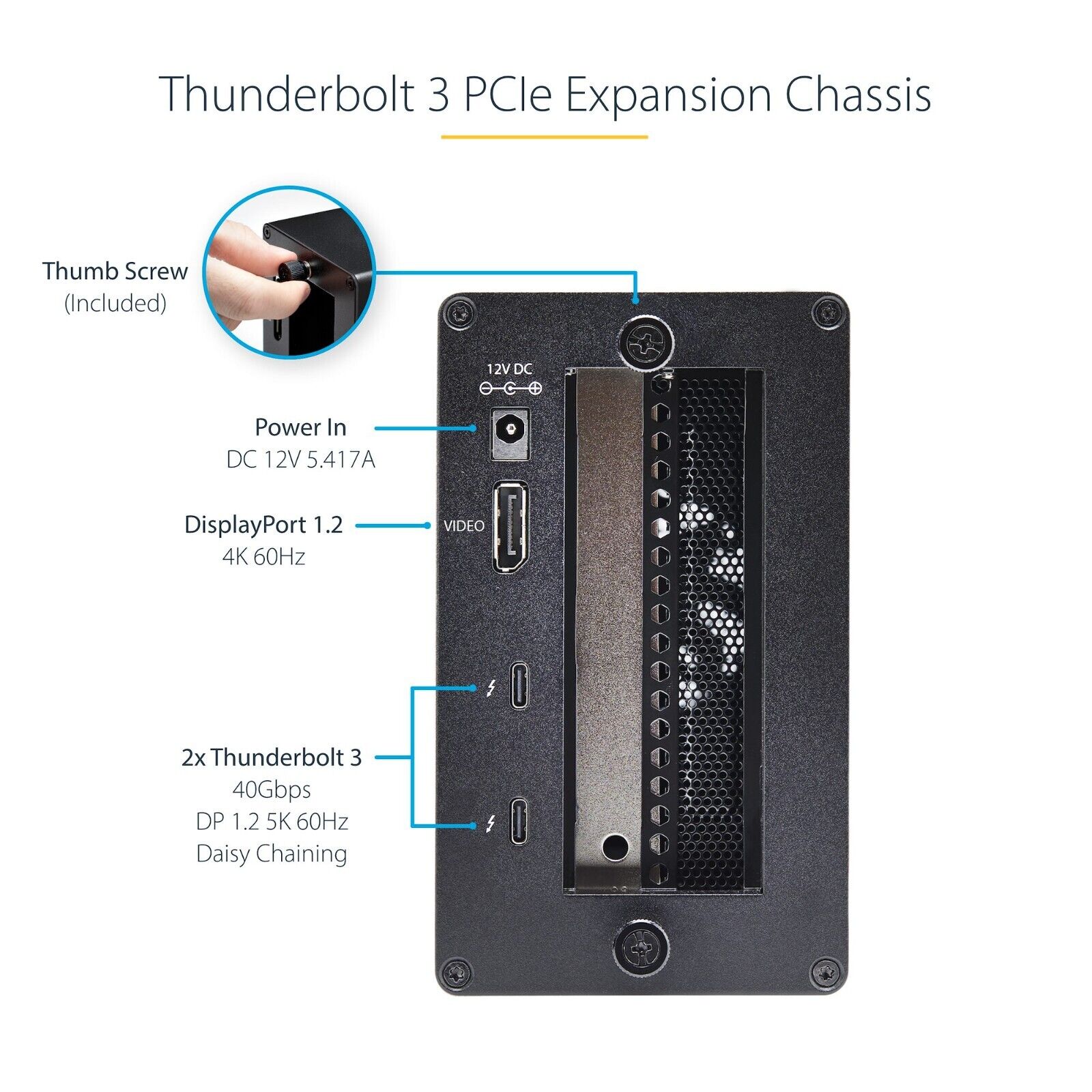 StarTech TB31PCIeX16 Thunderbolt 3 PCIe x16 1 DisplayPort Expansion Enclosure