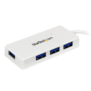 StarTech ST4300MINU3W 4 Port USB 3.0 SuperSpeed Mini Hub Compact Portable White