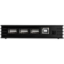 StarTech ST7202USB 7 Port USB-B to 4 USB-A 2.0 Mini Dock Hub w Power Adapter BLK