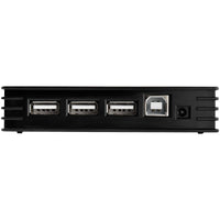 StarTech ST7202USB 7 Port USB-B to 4 USB-A 2.0 Mini Dock Hub w Power Adapter BLK