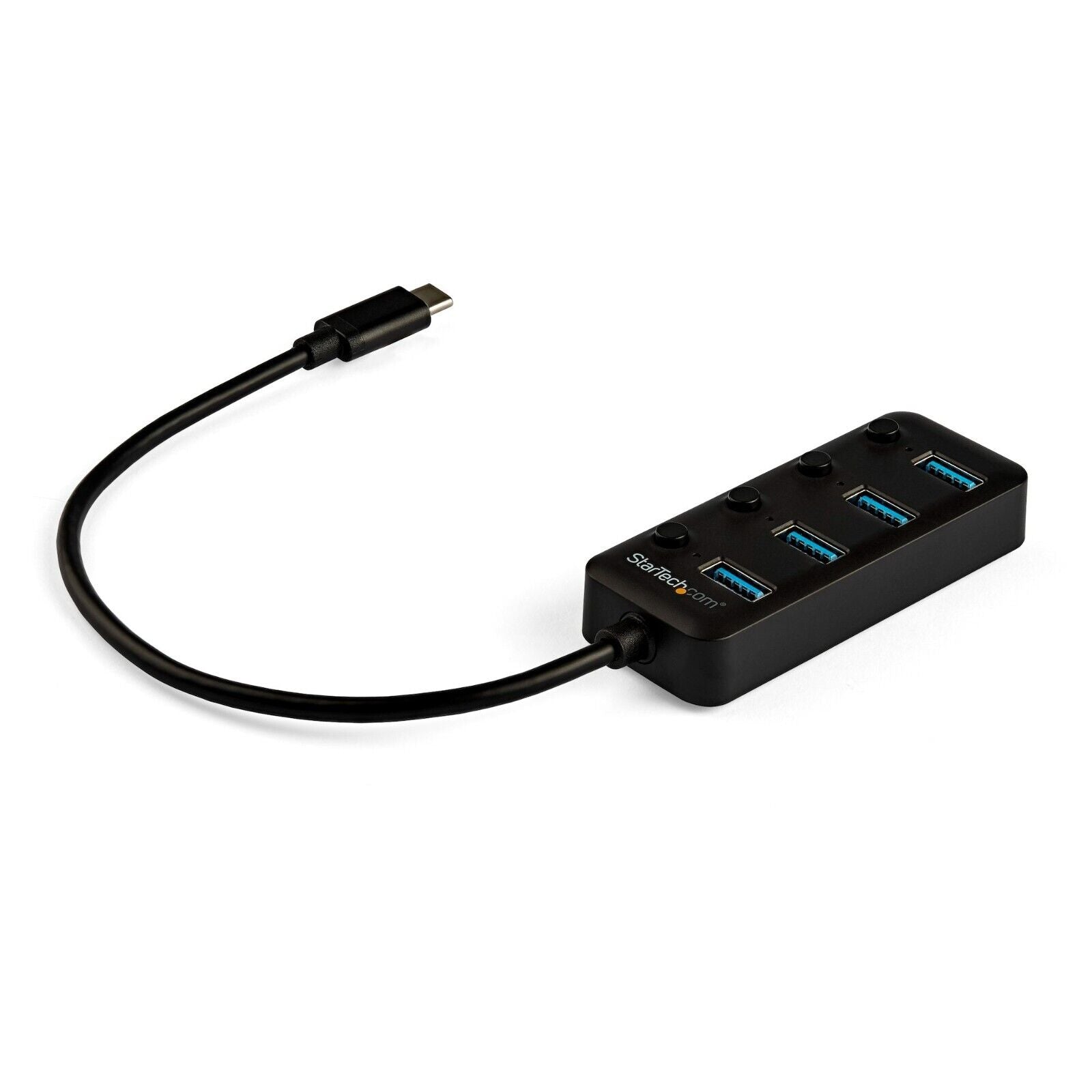 StarTech HB30C4AIB 4 Port USB-C to 4x USB-A Hub w Individual On/Off Switch Black