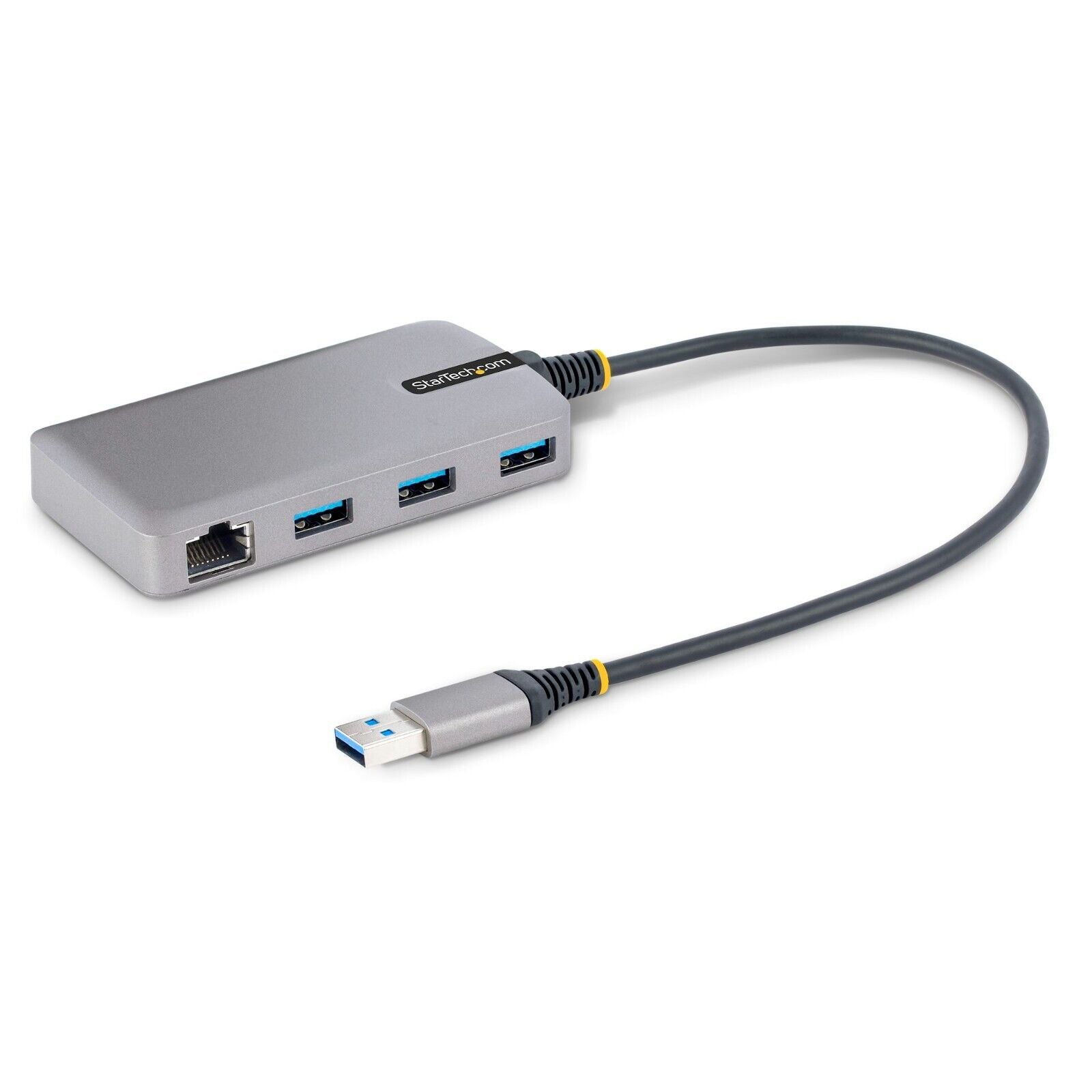 StarTech 5G3AGBB-USB-A-HUB 3-Port USB-A GbE RJ45 BusPowered w 12" Cable Gray