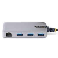 StarTech 5G3AGBB-USB-A-HUB 3-Port USB-A GbE RJ45 BusPowered w 12" Cable Gray