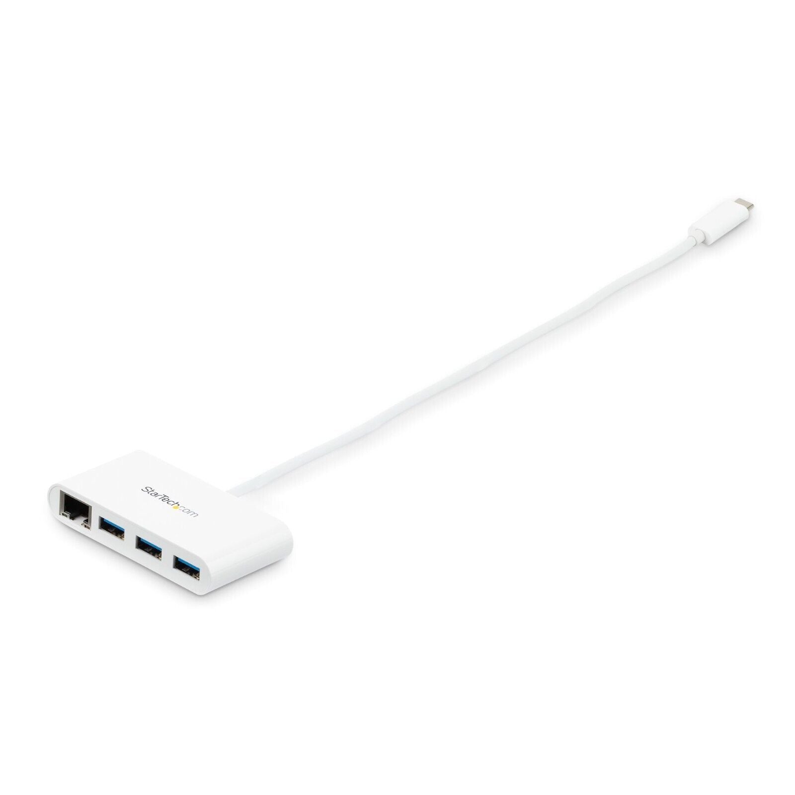 StarTech HB30C3A1GEA 3 Port Compact USB-C Hub w GbE Ethernet 3x USB-A White