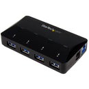 StarTech ST53004U1C 4 Port USB-A Hub 1x 2.4A Charging Port w Power Adapter Black