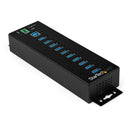 StarTech HB30A10AME 10 Port USB 3.0 Industrial Metal HUB ESD Surge Din/Wall