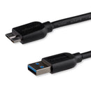 StarTech USB3AUB50CMS 1.5Ft USB 3.0 to Micro B SuperSpeed Slim Cable Black