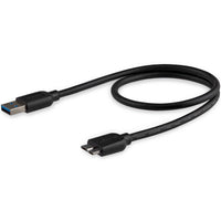 StarTech USB3AUB50CMS 1.5Ft USB 3.0 to Micro B SuperSpeed Slim Cable Black