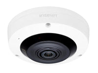 Hanwha XNF-8010RW X-Series 6MP IR Indoor Fisheye Camera, 1.6mm Fixed Lens, White