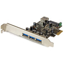 StarTech PEXUSB3S42 4 Port USB 3.0 PCIe Adapter Low Profile Card 3 Ext 1 Int