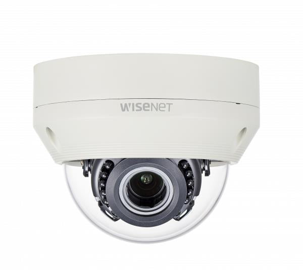 Hanwha SCV-6085R 2MP Analog IR Vandal Dome Camera 3.2-10mm Varifocal Lens, Ivory