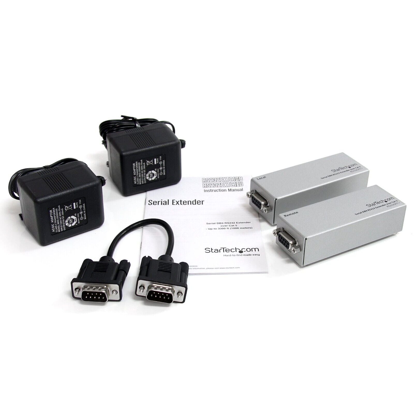 StarTech RS232EXTC1 DB9 RS232 Extender over CAT5 up to 3300ft