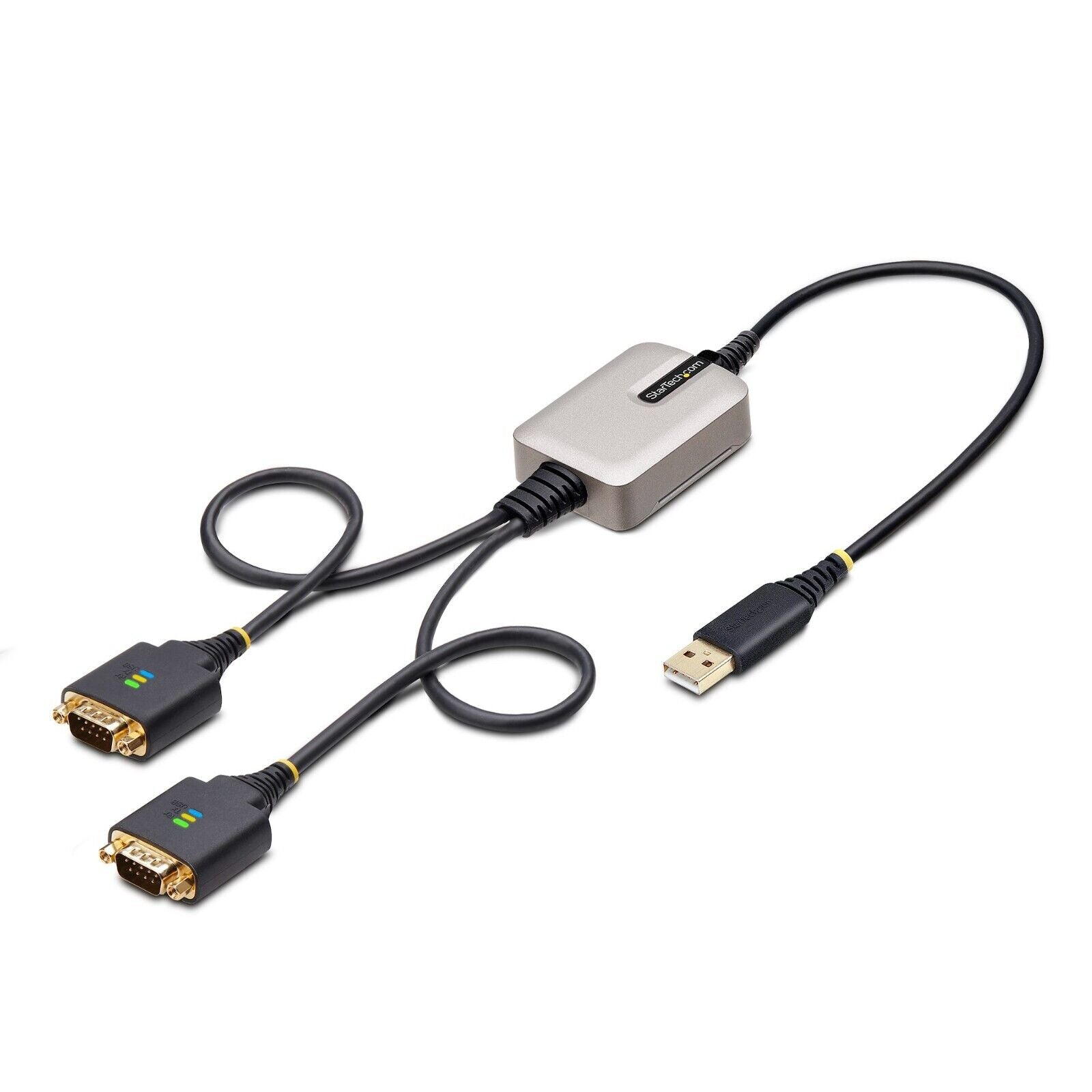 StarTech 2P1FFC-USB-SERIAL 2Ft 2-Port USB to DB9 RS232 Serial Rugged Cable FTDI
