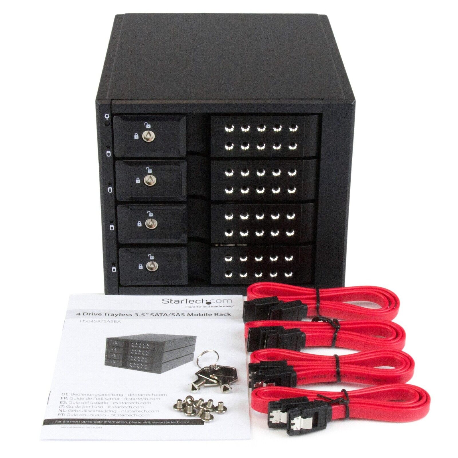 StarTech HSB4SATSASBA 4 Bay Alum Trayless Hot Swap Rack BackPlane 3.5" SAS SATA