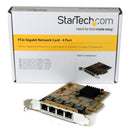 StarTech ST1000SPEX43 4 Port Gigabit Ethernet PCIe x4 Network RJ45 Full Hgt Card