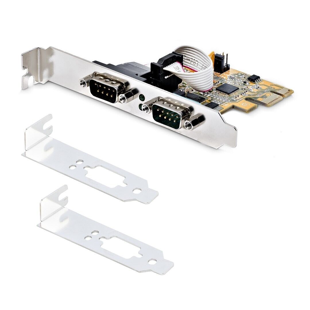 StarTech 21050-PC-SERIAL-LP 2 Port RS232 DB9 Serial Adapter PCIe x1 LowPro Card